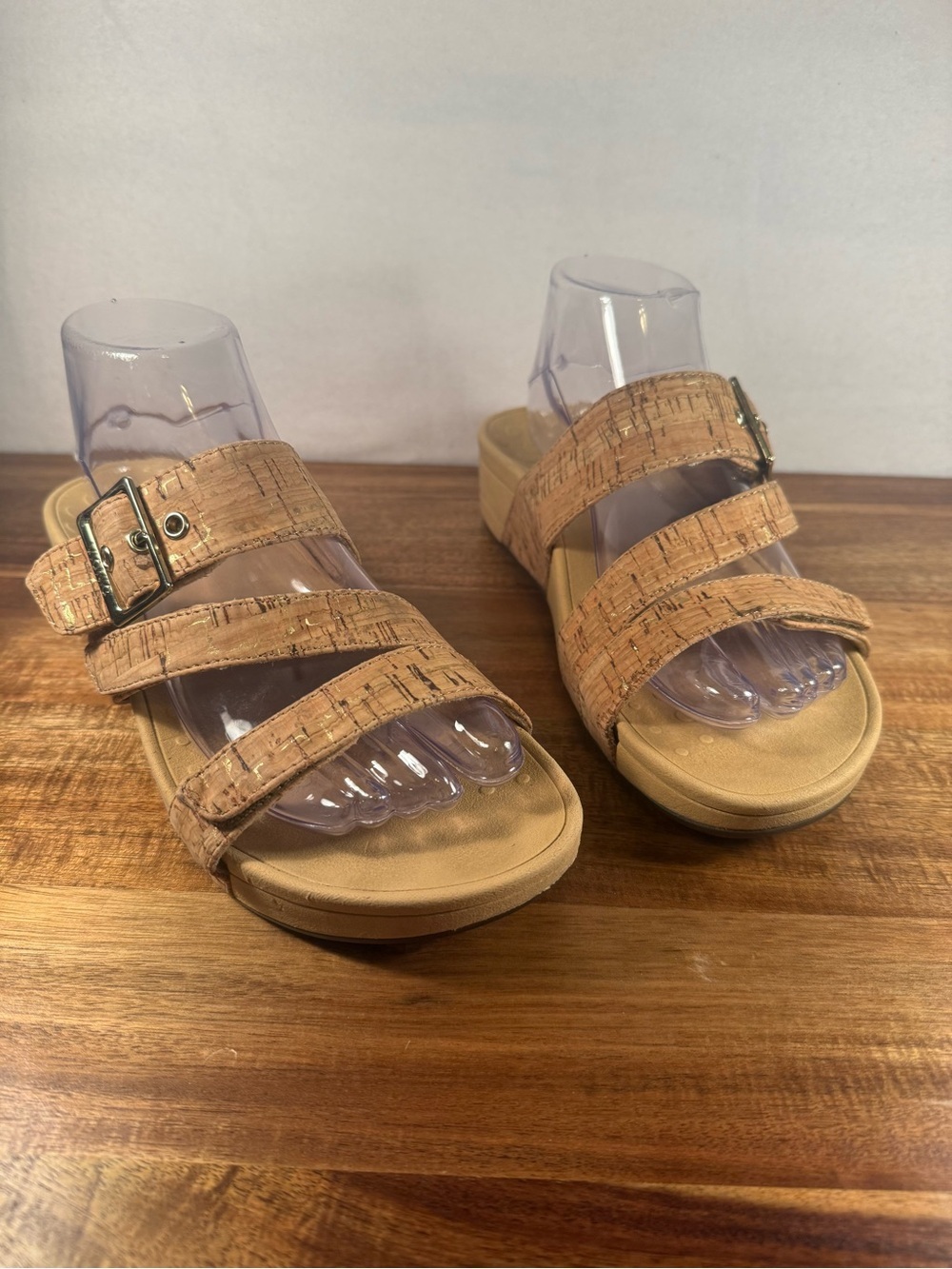 Vionic Pacific Rio Cork Platform Sandals Gold Cork Size 8